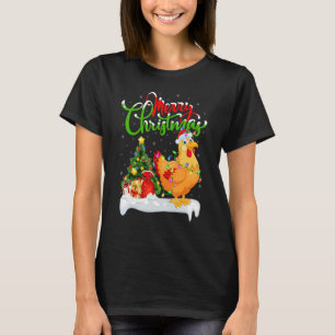 Camiseta Decorações de Natal de Frango Santa Galinha Chr