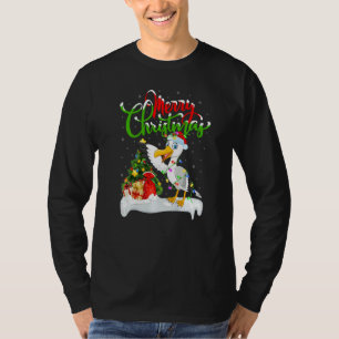 Camiseta Decorações de Natal de Gaivota Pássaro Santa Gaivo