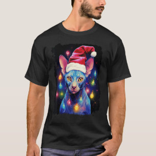 Camiseta Decorações de Natal de Gato Sem Pelo Sphynx Pop Ar