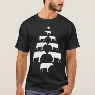 Camiseta Decorações de Natal de Vaca Árvore de Natal Crianç