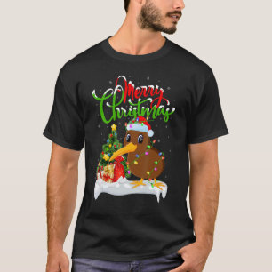 Camiseta Decorações de Natal do Pássaro Kiwi Papai Noel Kiw