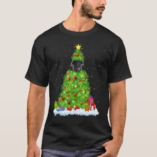 Camiseta Decorações de Natal Luzes Santa Cão Borzoi Natal
