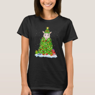 Camiseta Decorações de Natal Luzes Santa Cordeiros Árvore d
