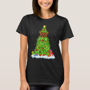 Camiseta Decorações de Natal Luzes Urso Pardo Santa Natal