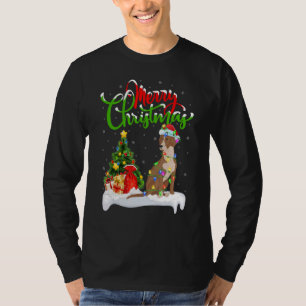 Camiseta Decorações de Natal Papai Noel Cão Bloodhound Nata