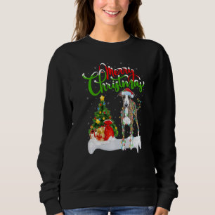 Camiseta Decorações de Natal Papai Noel Galgo Italiano Chri