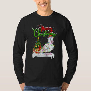 Camiseta Decorações de Natal Pombo Santa Pombo Natal