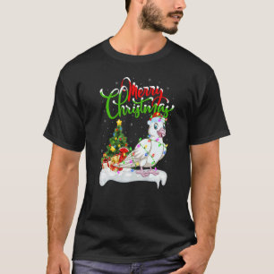 Camiseta Decorações de Natal Pombo Santa Pombo Natal