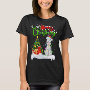 Camiseta Decorações de Xmas Papais noeis de Natal de Cachor