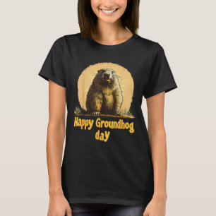 Camiseta Decorações Engraçadas do Dia do Groundhog 2025 Ret