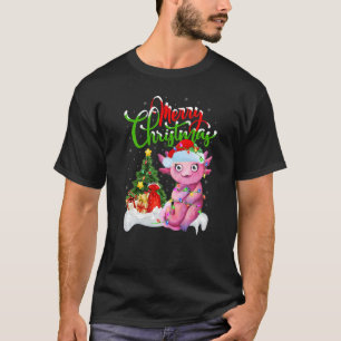 Camiseta Decorações Xmas Axolotl Papais noeis Natal Axolotl