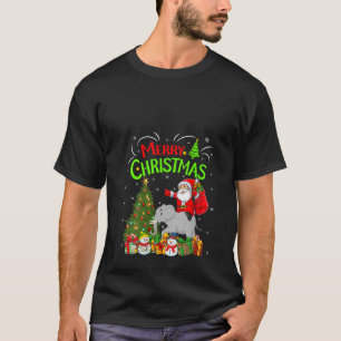 Camiseta Decorações Xmas Ilumina Papais noeis Andando Elefa