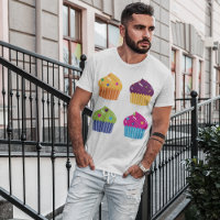 Camiseta Decorada de Cupcakes