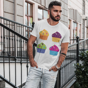 Camiseta Decorada de Cupcakes