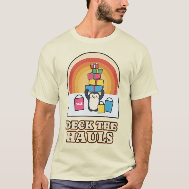 Camiseta Decore as Compras do Natal Pinguim (Frente)