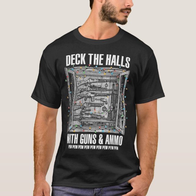 Camiseta Decore Os Corredores Com Armas &amp; Munição  (Frente)