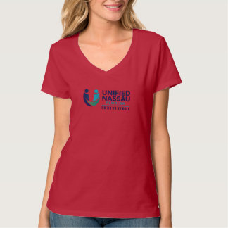 Camiseta Decote em V com logotipo unificado de Nassau Flori