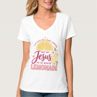 Camiseta decote V Christian Women’s Jesus Lemonade
