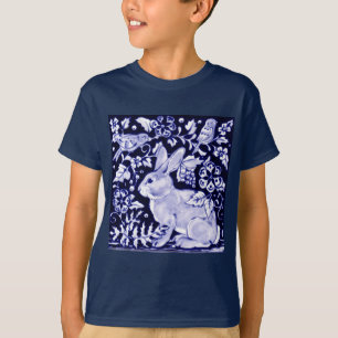 Camiseta Dedham Blue Rabbit, Classic Blue & White Design