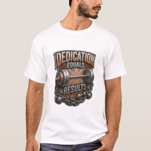 Camiseta DEDICAÇÃO É IGUAL A RESULTADOS Impressão Prata Eng