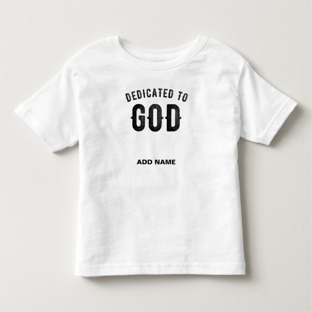 CAMISETA DEDICADO A DEUS COOL PERSONALIZÁVEL TEXTO PRETO (Frente)
