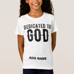 CAMISETA DEDICADO A DEUS TEXTO NEGRO LEGAL PERSONALIZÁVEL