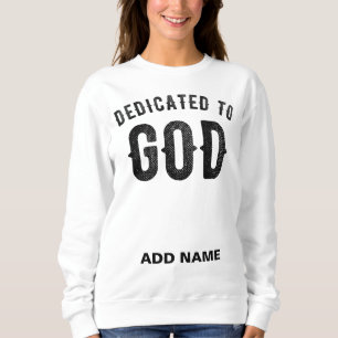 CAMISETA DEDICADO A DEUS TEXTO NEGRO PERSONALIZÁVEL LEGAL