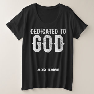 CAMISETA DEDICADO A DEUS TEXTO PERSONALIZÁVEL BRANCO LEGAL