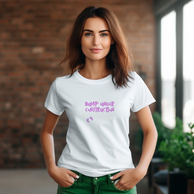 Camiseta Dedo de gravidez engraçado rosa (Criador carregado)