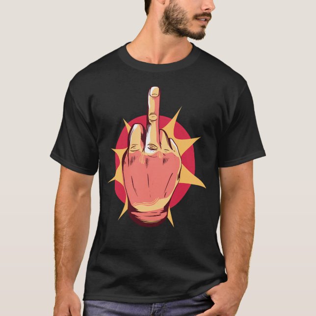 Camiseta Dedo médio da mão. (Frente)