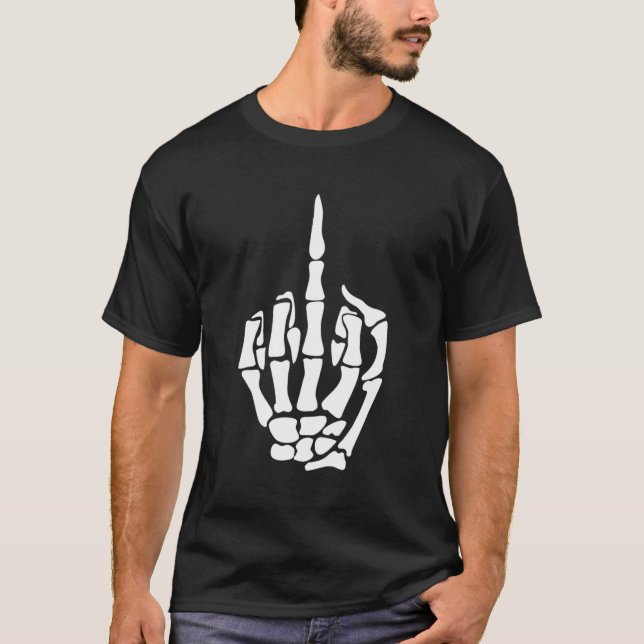 Camiseta Dedo Médio do Esqueleto (Frente)