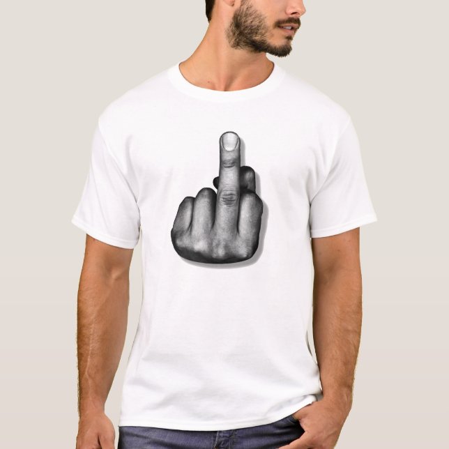 Camiseta Dedo médio que lança o pássaro (Frente)