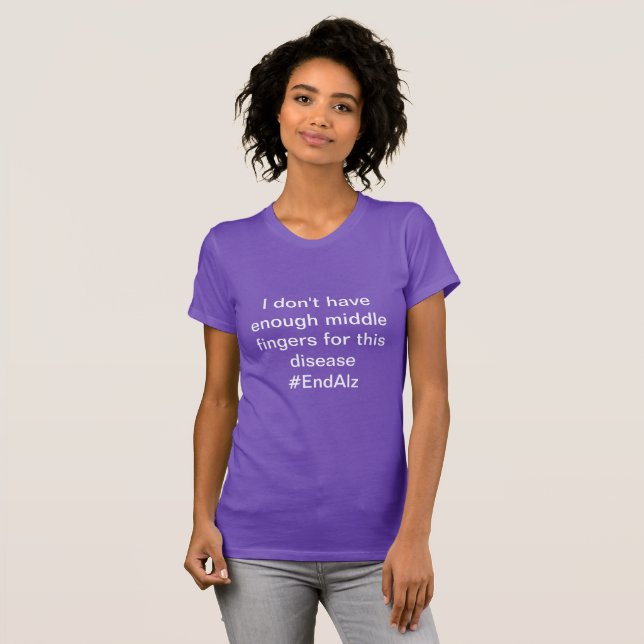 Camiseta Dedos médios para a doença de Alzheimer (Frente Completa)