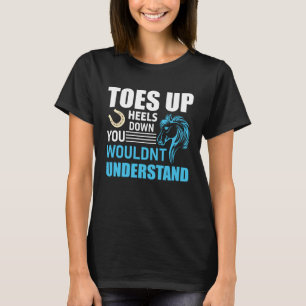 Camiseta Dedos para Cima Calcanhar para Baixo Frase de Mont