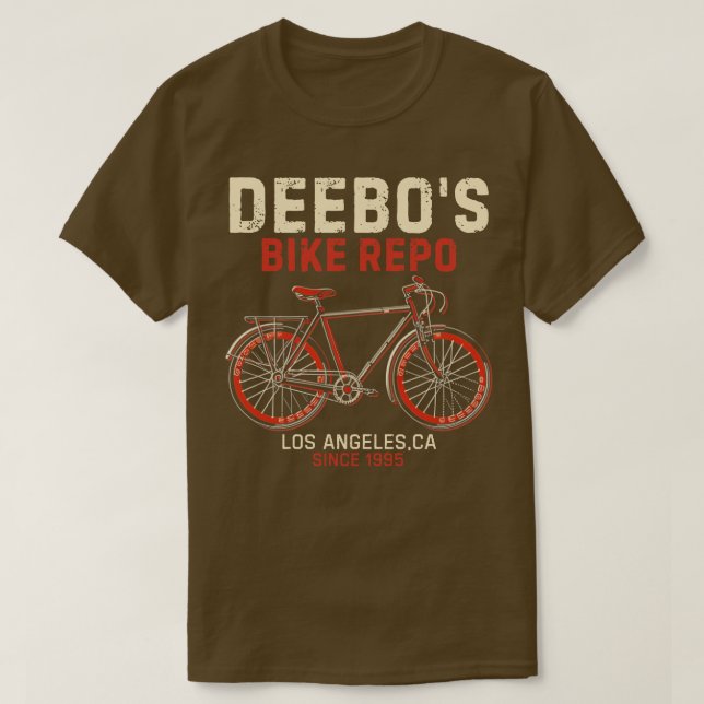 Camiseta Deebo bike aluga filme de sexta-feira da década de (Frente do Design)
