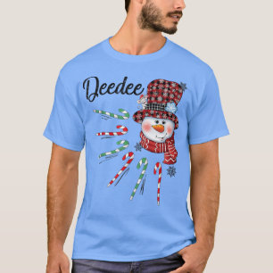 Camiseta Deedee Candy Cane Red Xadrez de Neve Presente de N