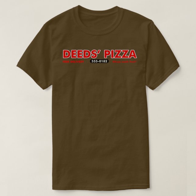 Camiseta Deeds Pizza Mandrake Falls (Frente do Design)