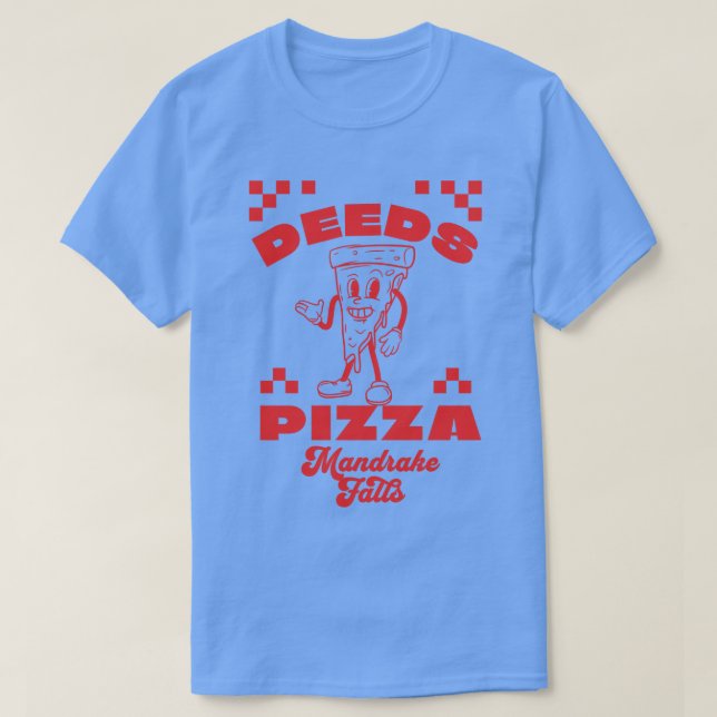 Camiseta Deeds Pizza Mandrake Falls 1 (Frente do Design)