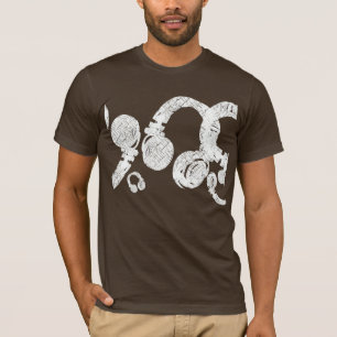 Camiseta deejay dj D.J. white head/phones. música inspirada