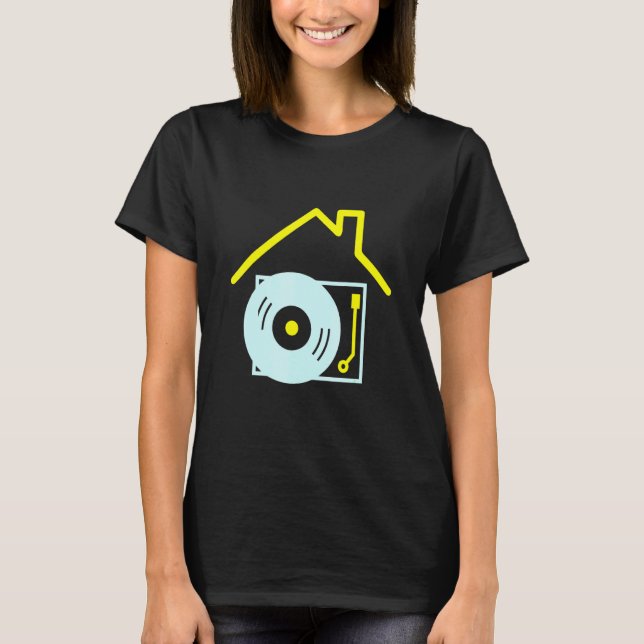 Camiseta Deejay I Love House Music - House Music Dj Turntab (Frente)