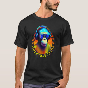 Camiseta Deejay Monkey D J com fones de ouvido