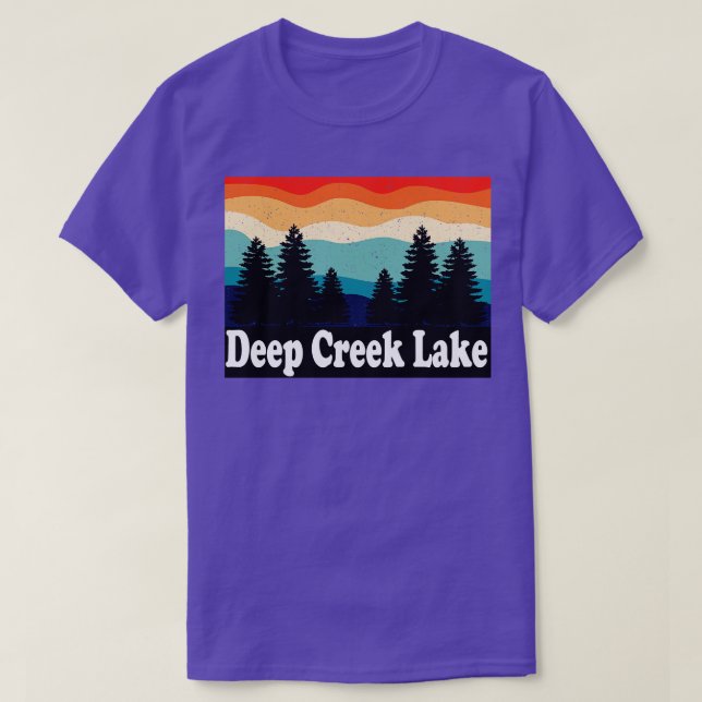 Camiseta Deep Creek Lake Maryland Retro (Frente do Design)