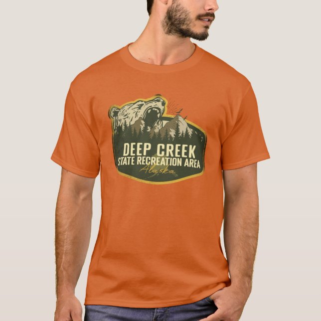 Camiseta Deep Creek State Recreation Area Alaska Retro Badg (Frente)