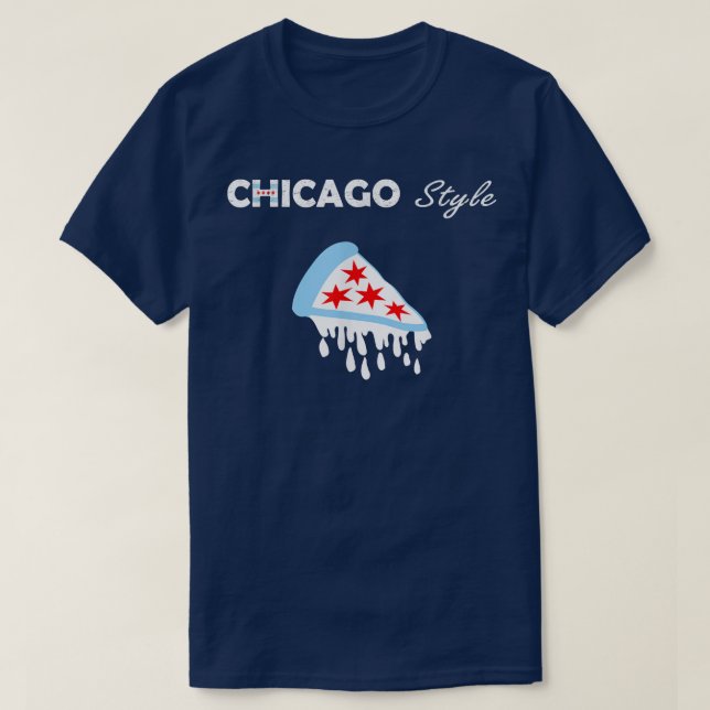 Camiseta Deep Dish The Chicago Flag As Pizza (Frente do Design)