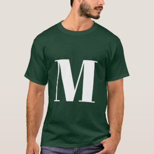Camiseta Deep Forest Green - Letra inicial monograma modern
