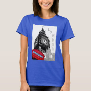 Camiseta Deep Royal London Red Telephone Box Big Ben