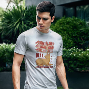 Camiseta Deer Animal Com Biblioteca De Livros