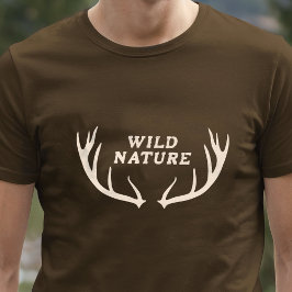 Camiseta Deer Antlers e Natureza Selvagem