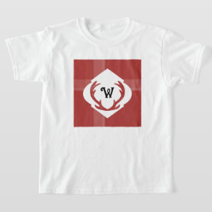Camiseta Deer Antlers Mínimo Monograma Rustic Burgundy