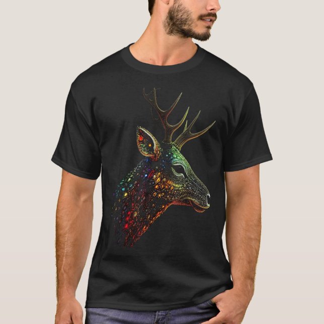 Camiseta Deer Artwork Motif Colourful Animal Deer (Frente)